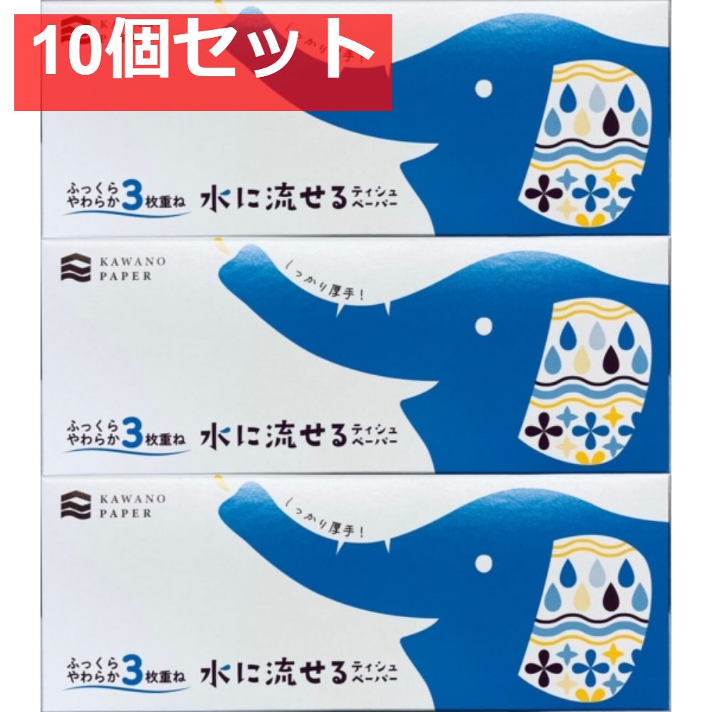 ふっくらやわらか3枚重ね水に流せるティシュペーパー120組3P 10個セット