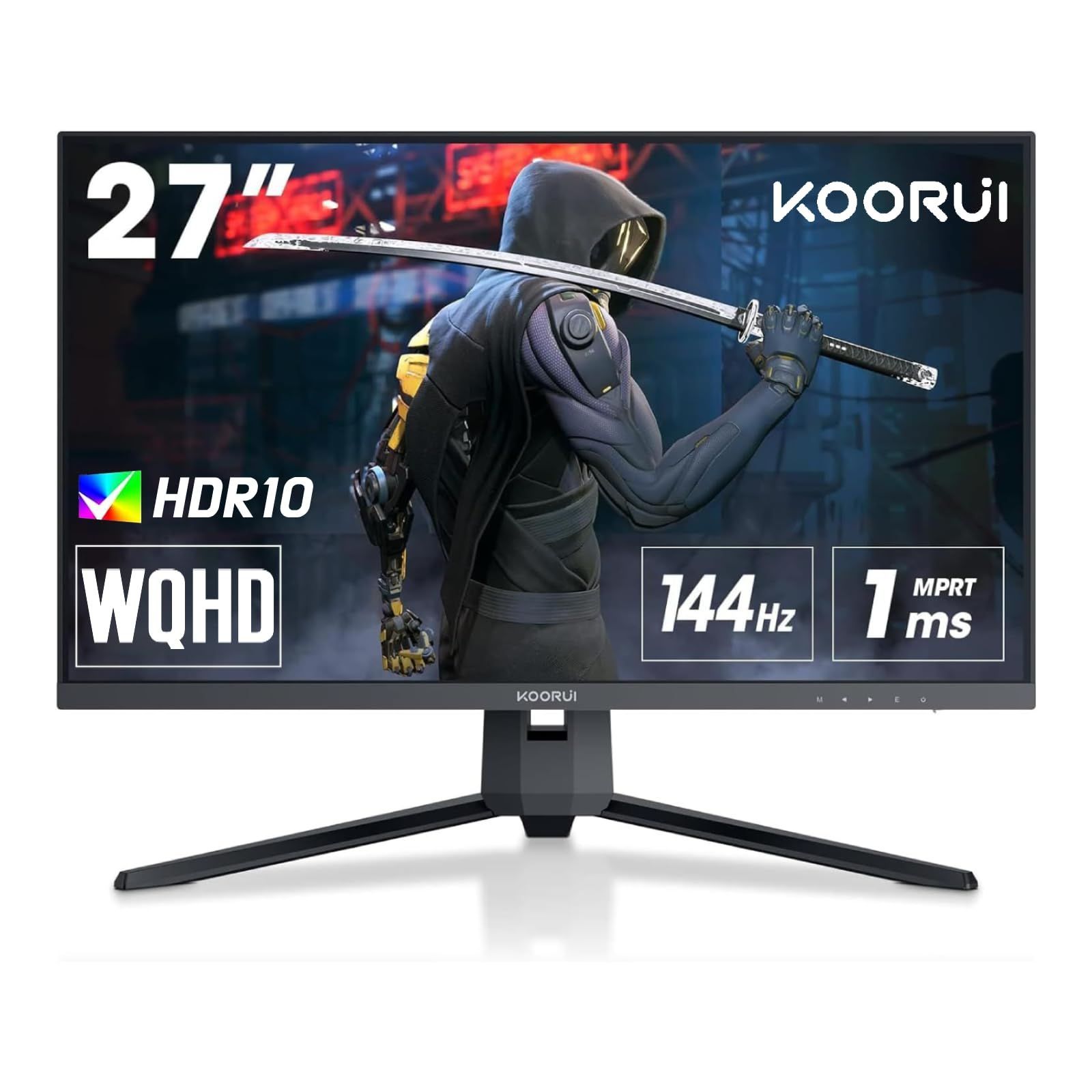 【在庫処分】KOORUI 27インチ ゲーミングモニター WQHD 2560×1440/VA/144Hz/1ms/傾き調節 ゲームモニター HDMI X2DisplayPort ディスプレイ PCモニター