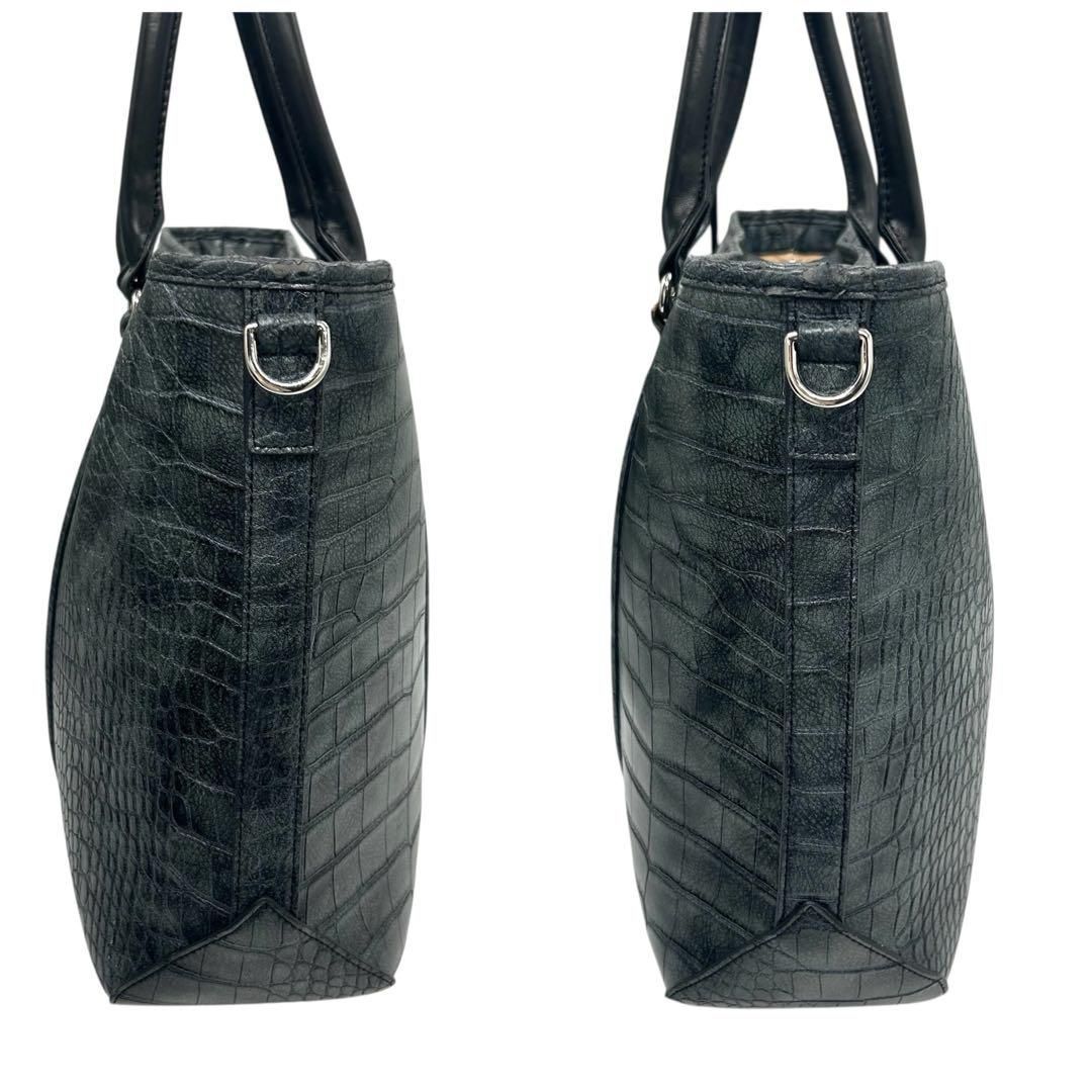 良品 1310 スーツセレクト トートバッグ 2way クロコ型押し ネイビー