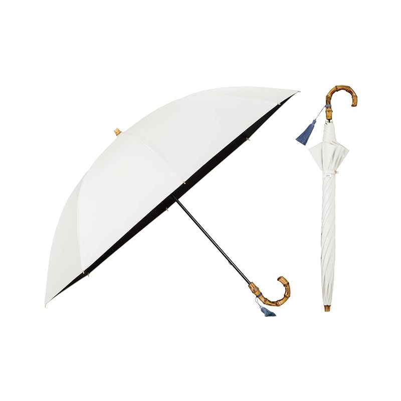 Wpc. 最強の日傘 UVO ウーボ 長傘 60cm 無地タッセル オフ 遮光率＆UVカット率 |UPF50＋|遮熱|晴雨兼用 親骨60cm 大きい 通勤 通学 旅行 レディース 女性 バンブー 持ち手 おしゃれ 可愛い 丈夫 UVO60S-27