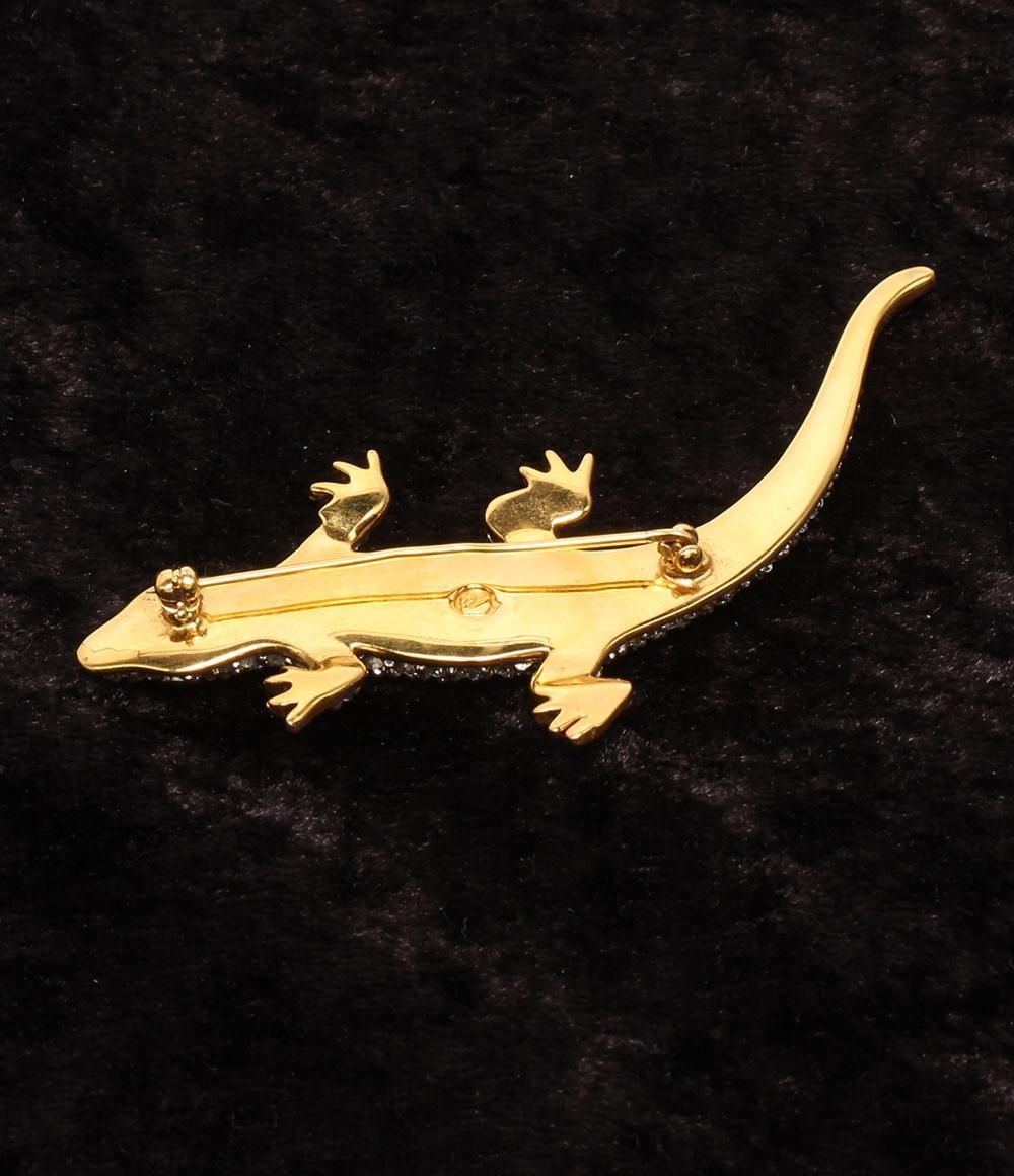 スワロフスキー ブローチ トカゲモチーフ ヤモリモチーフ レディース