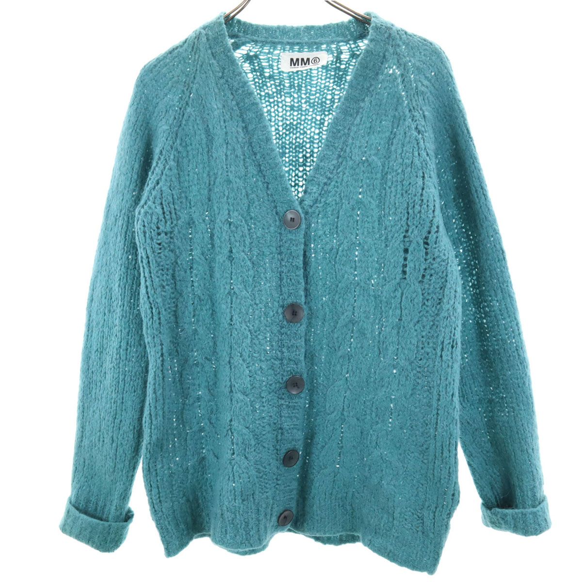 MM6 Maison Martin Margiela エムエムシックス メゾンマルタンマルジェラ イタリア製 長袖 ニットカーディガン M ミント系 レディース MM6 Maison Martin Margiela エムエムシックス メゾンマルタン