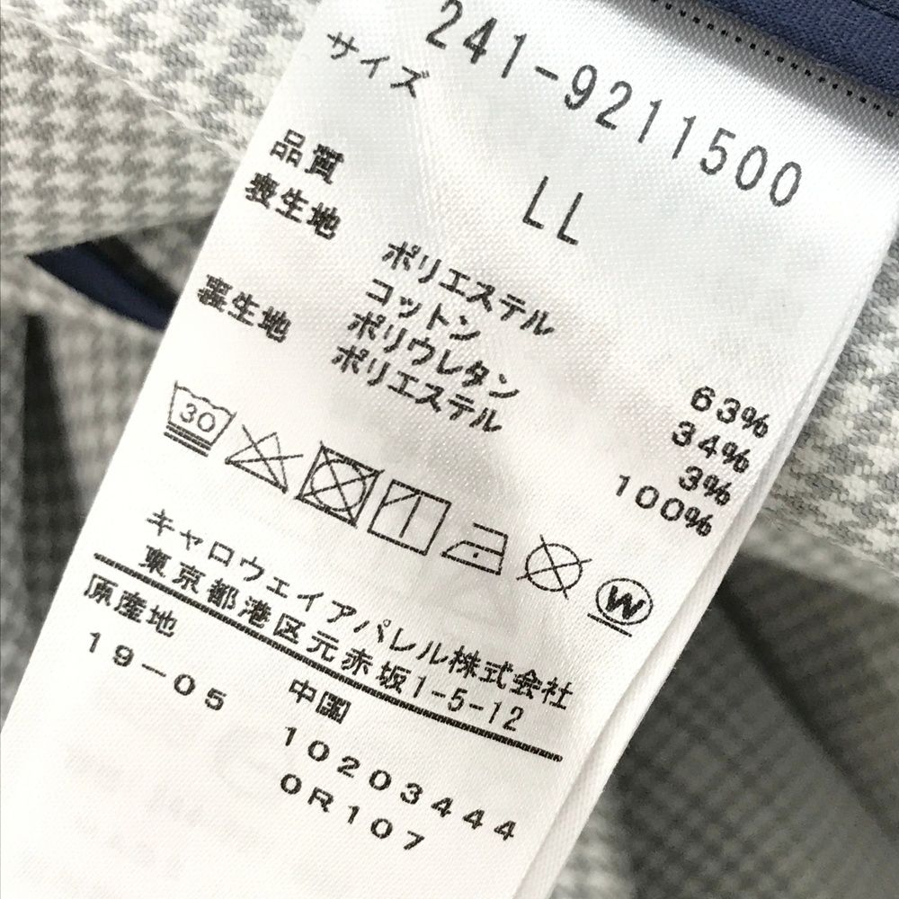 サイズ：LL CALLAWAY キャロウェイ  テーラードジャケット 千鳥格子柄 グレー系 [240101479539] ゴルフウェア メンズ ストスト サイズ：LL CALLAWAY キャロウェイ テーラードジャケット 千鳥格
