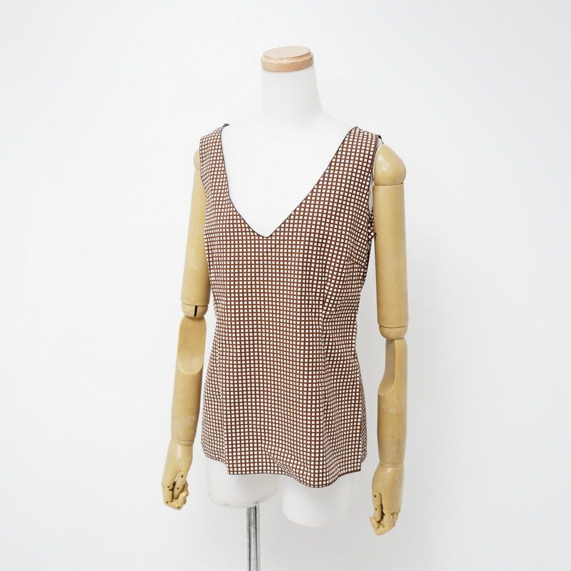 MARNI - ■美品■MARNI マルニ ノースリーブ カットソー ブラウス トップス サイズ38 Vネック ネイビー イタリア製 ブランド古着【中古】20231010/GO0644 MARNI マルニ ノースリーブ カットソー ブラウス トップス