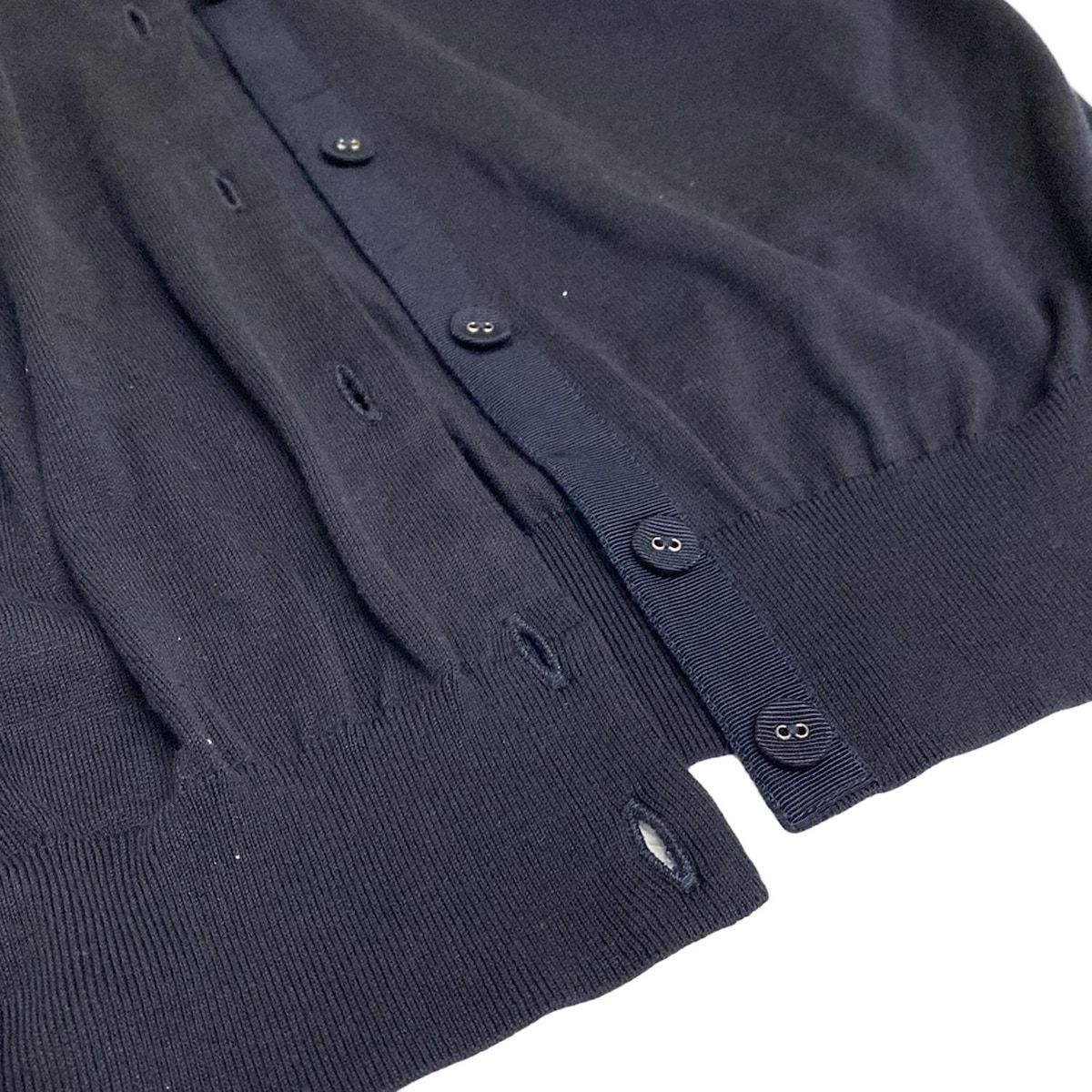 LANVIN en Bleu - LANVIN en Bleu(ランバンオンブルー) カーディガン サイズ38 M レディース美品  - アイボリー×黒 長袖/フェイクパール LANVIN en Bleu(ランバンオンブルー) カーディガン サイズ38 M