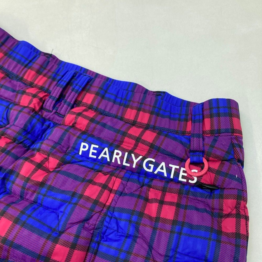 サイズ：1 PEARLY GATES パーリーゲイツ 2024年モデル 中綿スカート チェック柄 ブルー系 [240101436040] ゴルフウェア レディース ストスト 中古 レディース パーリーゲイツ PEARLY GATES スカート 1(M) 紺