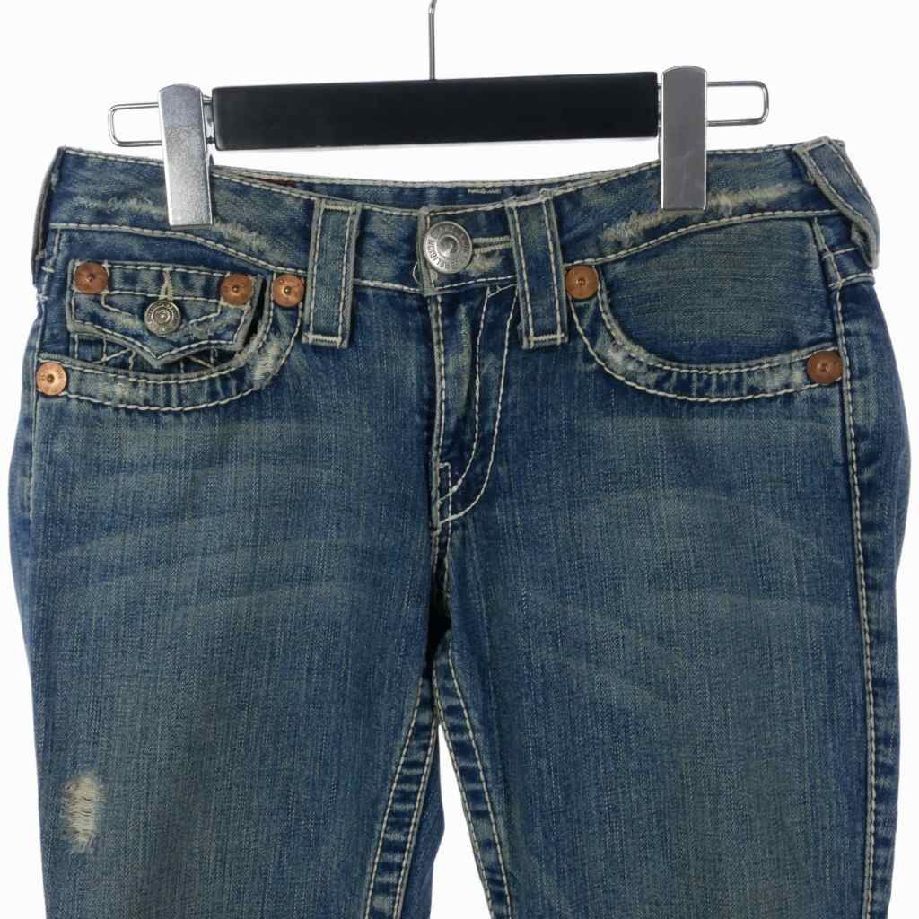 トゥルーレリジョン TRUE RELIGION JOEY BIG T ブーツカット フレアデニムパンツ ジーンズ ベルボトム USA製 26  ライトブルー