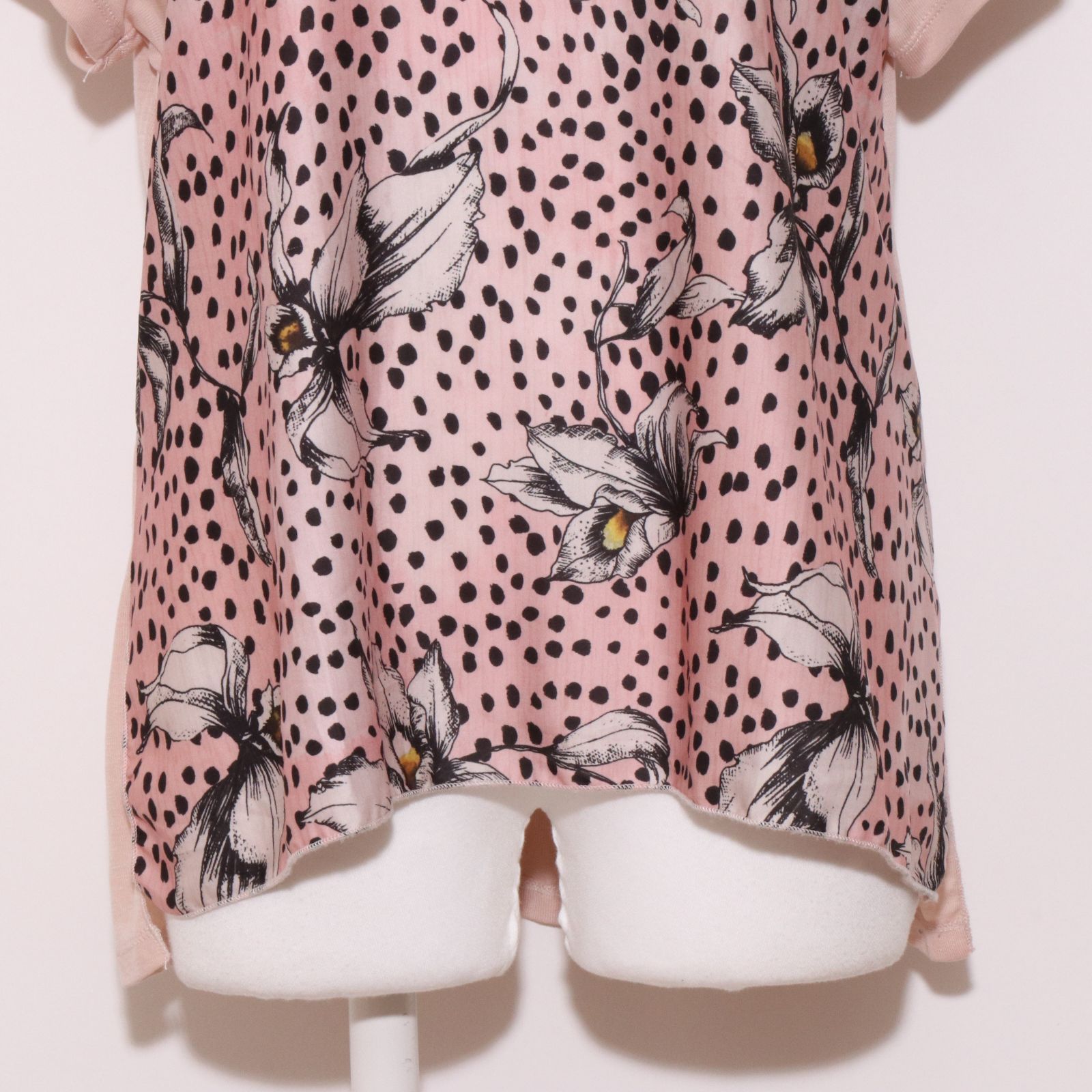 ☆美品☆ ZARA ザラ トップス ブラウス 半袖 花柄 プリント ドット柄 