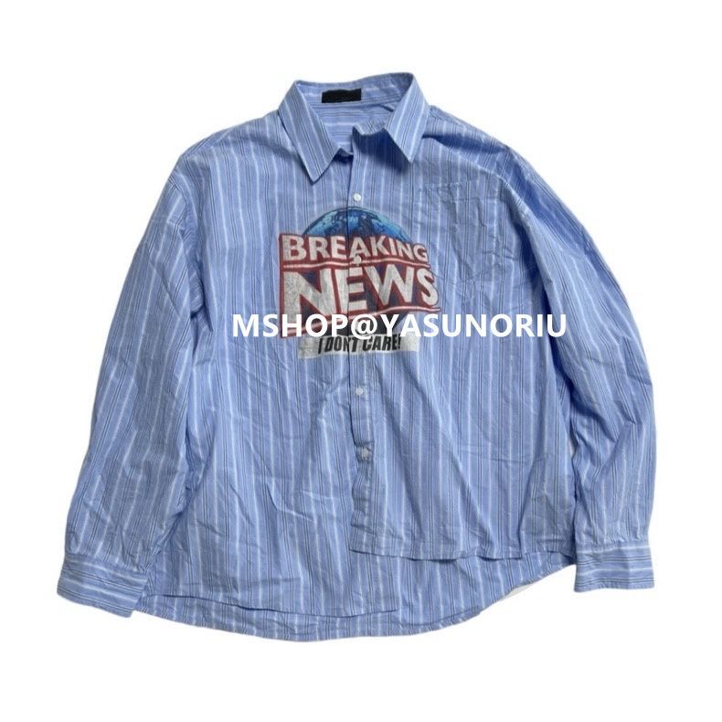 Project G/R UNBALANCED STRIPE SHIRT (SKY BLUE) - メルカリ 