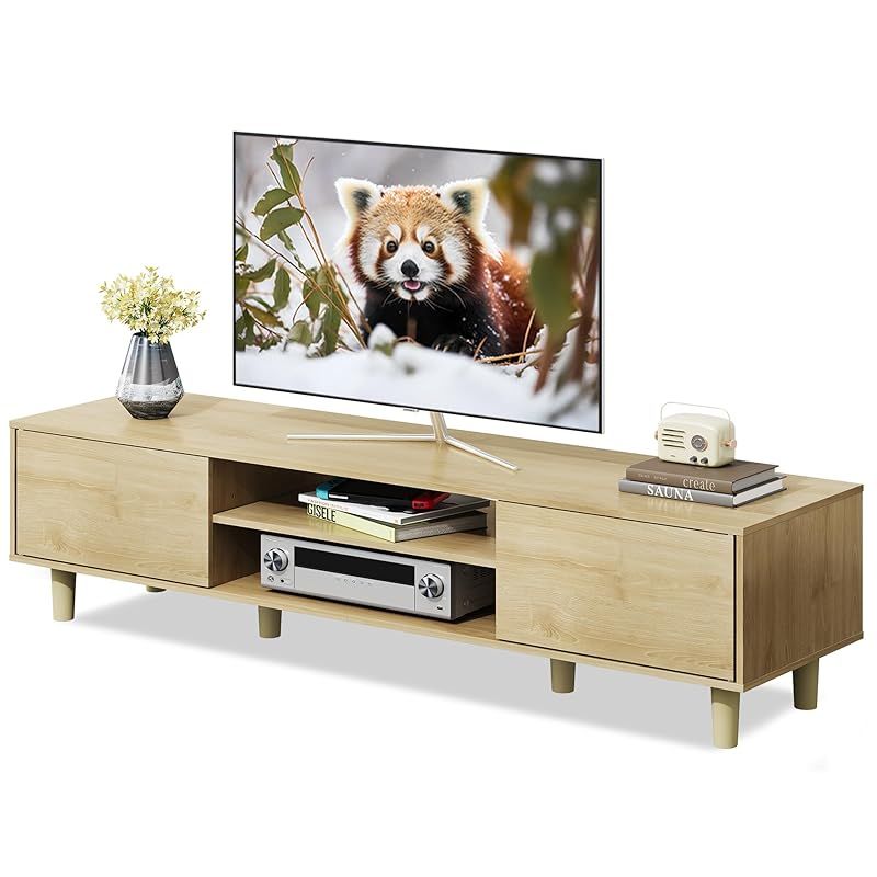 WLIVE テレビ台 扉付き テレビボード ローボード 幅150cm tv台 ロータイプ tv台 収納 大容量 tvボード 50型対応 60型対応 avボード 木製 おしゃれ リビング 寝室 ADSG619 ナチュラル 1