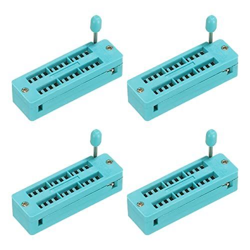 PATIKIL ユニバーサル ICテスト ZIFソケット 24ピン 2.54 mmピッチ ナロー マイクロコントローラ チップ ブレッドボード プログラム IC用 4個