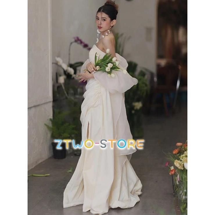 ウェディングドレス オフショルダー ウェディングドレス 大きいサイズ 3L 4L 小さいサイズ ウェディングドレス 二次会 袖あり シンプル 上WP 926