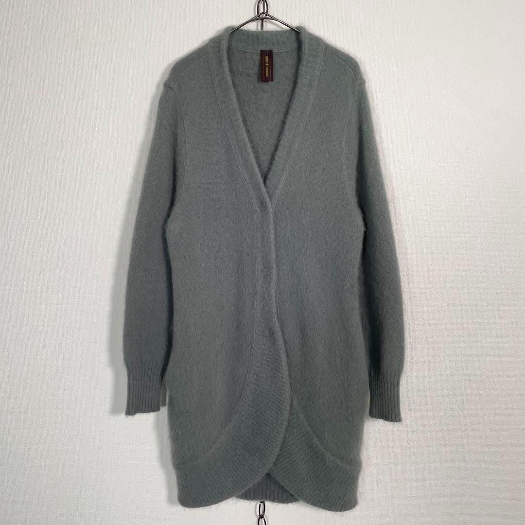 MIHARA アンゴラウール カーディガン ロング丈 ミハラヤスヒロ サイズ38 グレー系