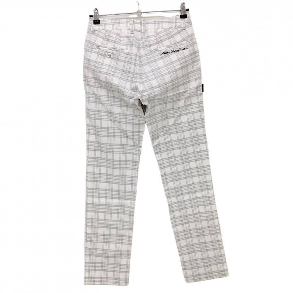 マスターバニー パンツ 白×ライトグレー チェック レディース 0(S