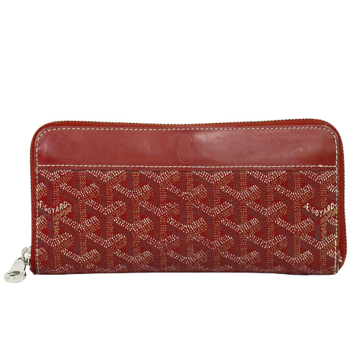 本物 ゴヤール GOYARD マティニョン GM ラウンドファスナー 長財布 ロングウォレット PVC レッド Matignon 財布 ウォレット フォロー割