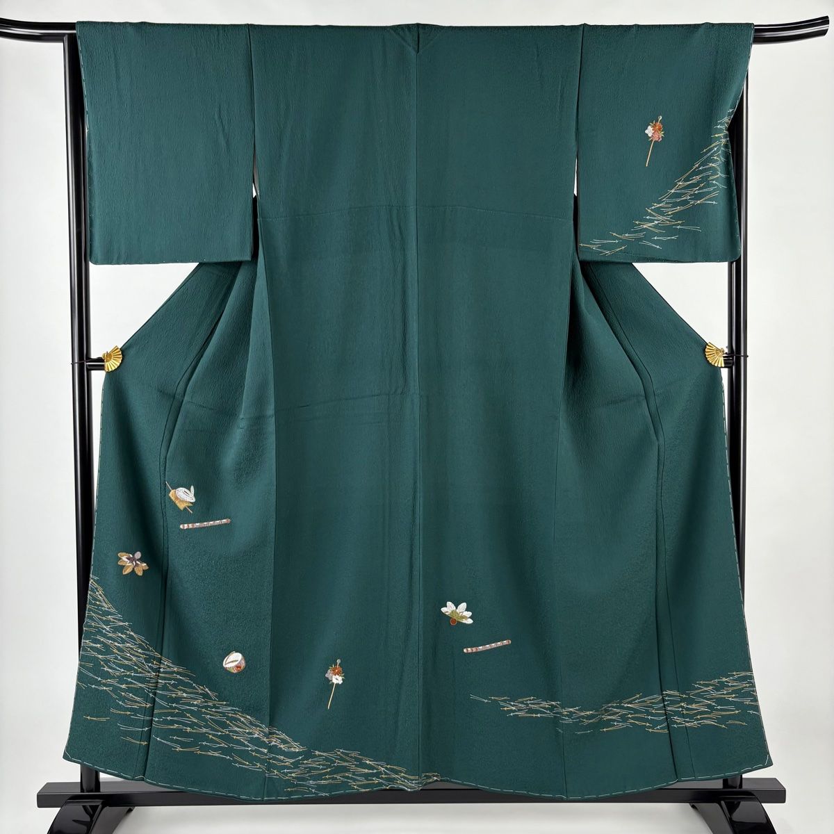 かささぎ 紗袷 総刺繍 花兎 花 付け下げ ひとつ紋 紗袷 総刺繍 花兎 花 付け下げ ひとつ紋 紗袷 総刺繍 花