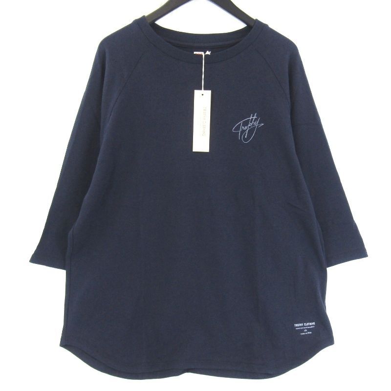 ♥ TROPHY CLOTHING トロフィークロージング 88|12 RELAX FIT BB TEE TR25SS-209 五分袖Tシャツ ネイビー L タグ付き 65008933