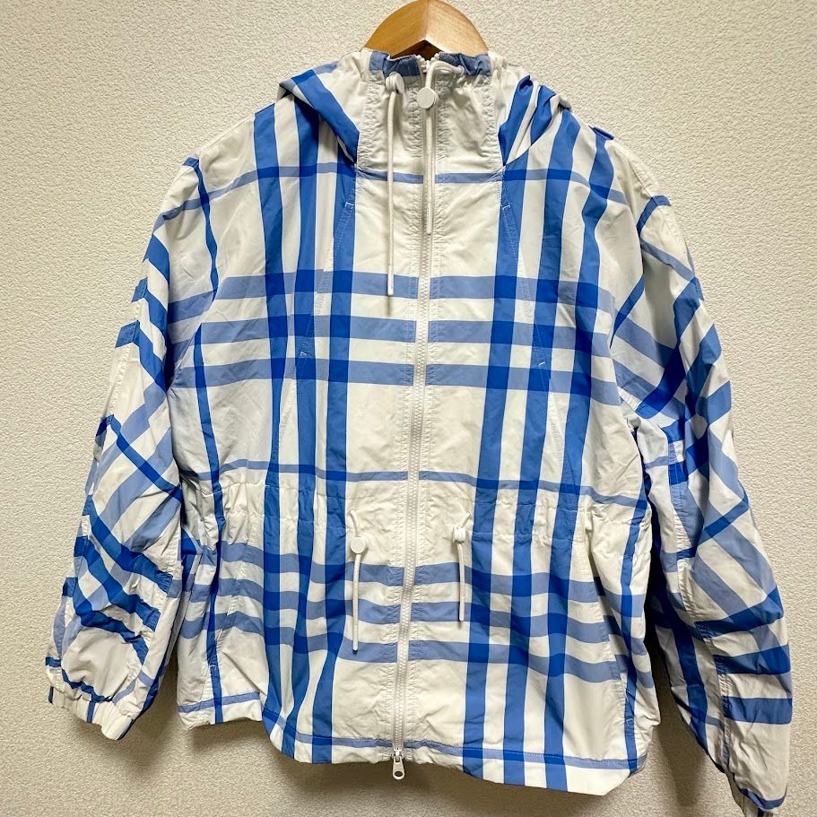 BURBERRY バーバリー ナイロン フーディパーカー ジップ ウインドブレーカー チェック