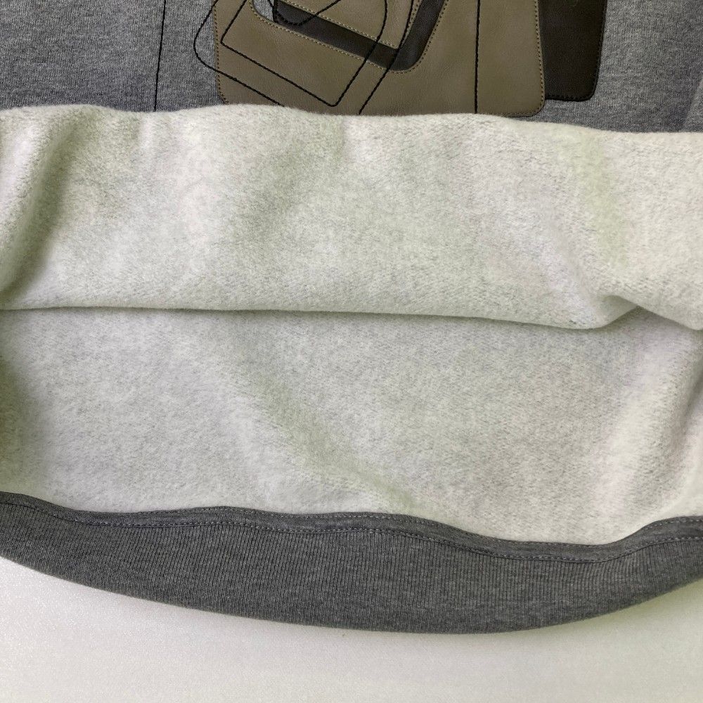 HERMES エルメス スウェット レザーパッチ グレー系 L HERMES エルメス スウェット レザーパッチ グレー系 L