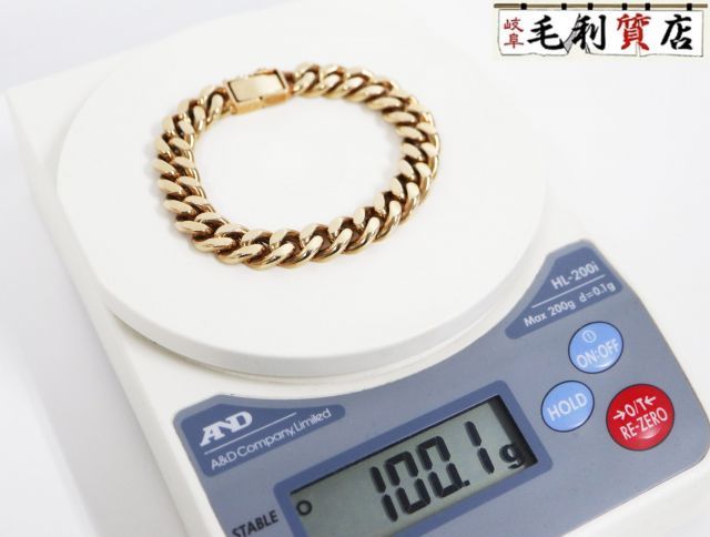 K18 キヘイ 喜平 ブレスレット 2面  100.1g  2メン イエローゴールド 18金 750 YG  【中古】ジュエリー