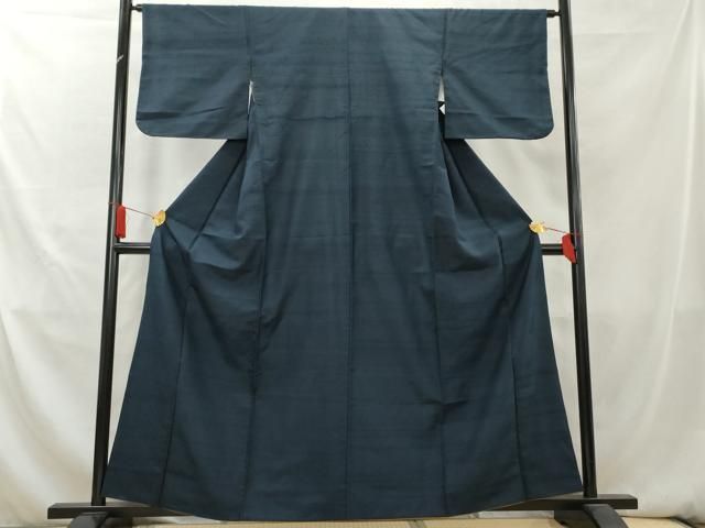 平和屋着物□極上 男性 紬 色無地 藍海松茶色 逸品 DZAA7807kh5