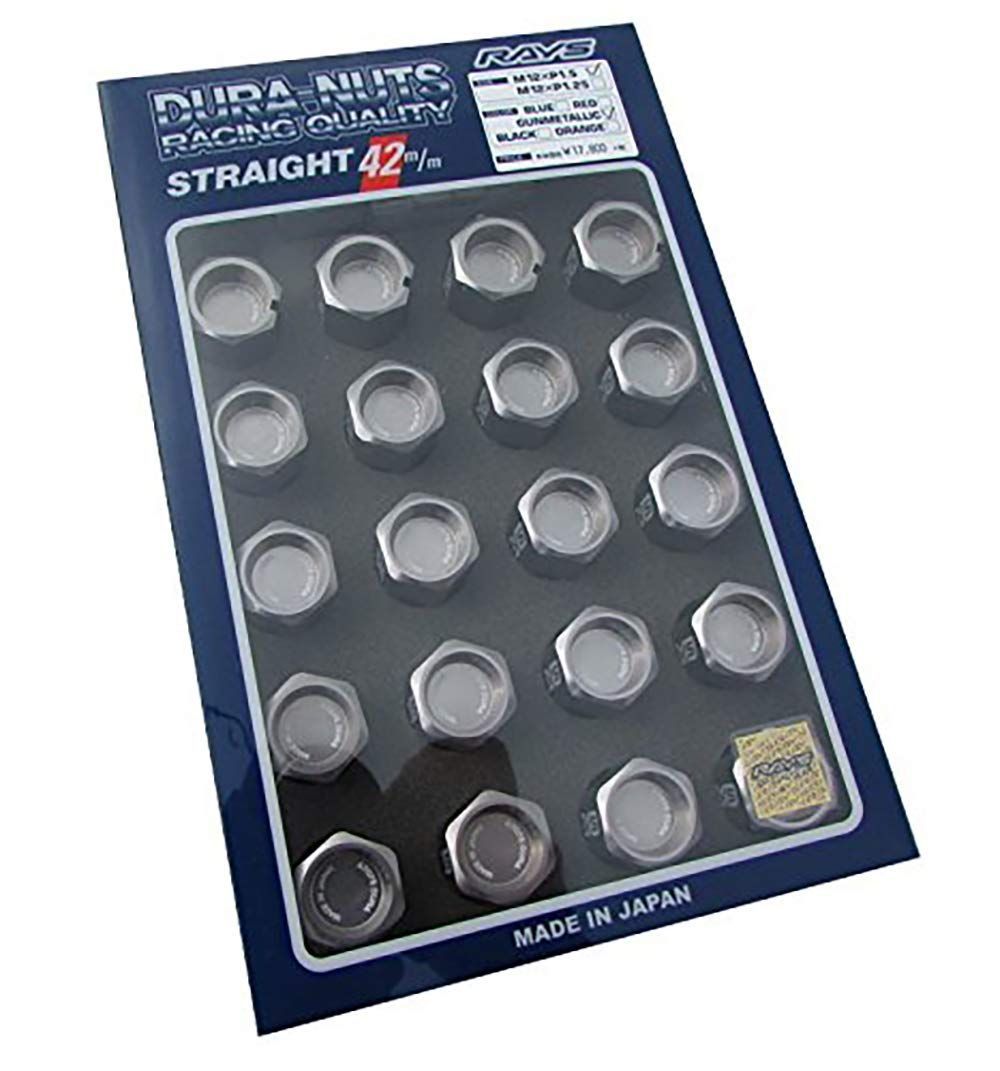 RAYS レイズ ジュラルミンロック-ナットセット L42 ストレートタイプ M12×1.5 ガンメタリックアルマイト 74020001004GM