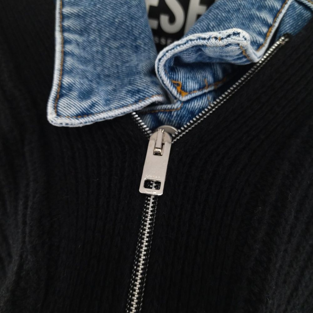 DIESEL (ディーゼル) ニットカーディガン デニムドッキングジャケット