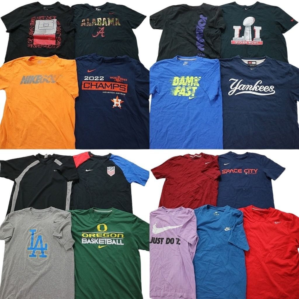 古着卸 まとめ売り ナイキ 半袖Tシャツ 17枚セット (メンズ M /L ) ワンポイントロゴ　英字ロゴ　プロチーム　エンジェルス MS9647