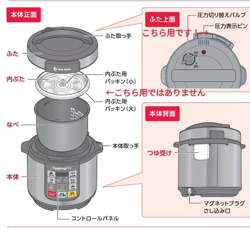 【最安値に挑戦】電気圧力鍋 シリコン製パッキン 2個セット-6