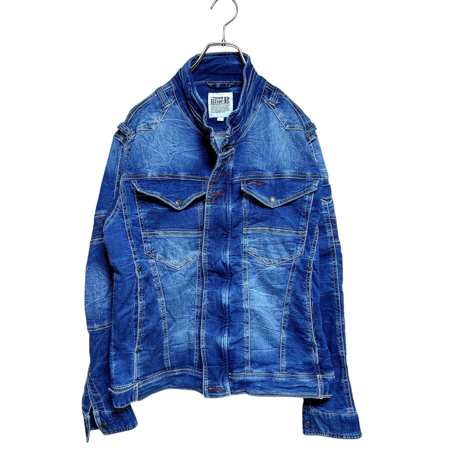 ワークマン WORKMAN BlueB ストレッチ デニムジャケット ジップアップ 