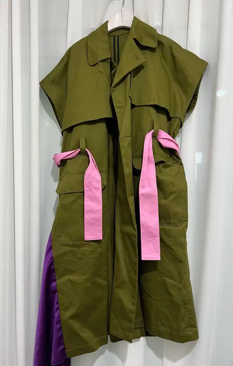 MSGM カーキ トレンチ ベスト