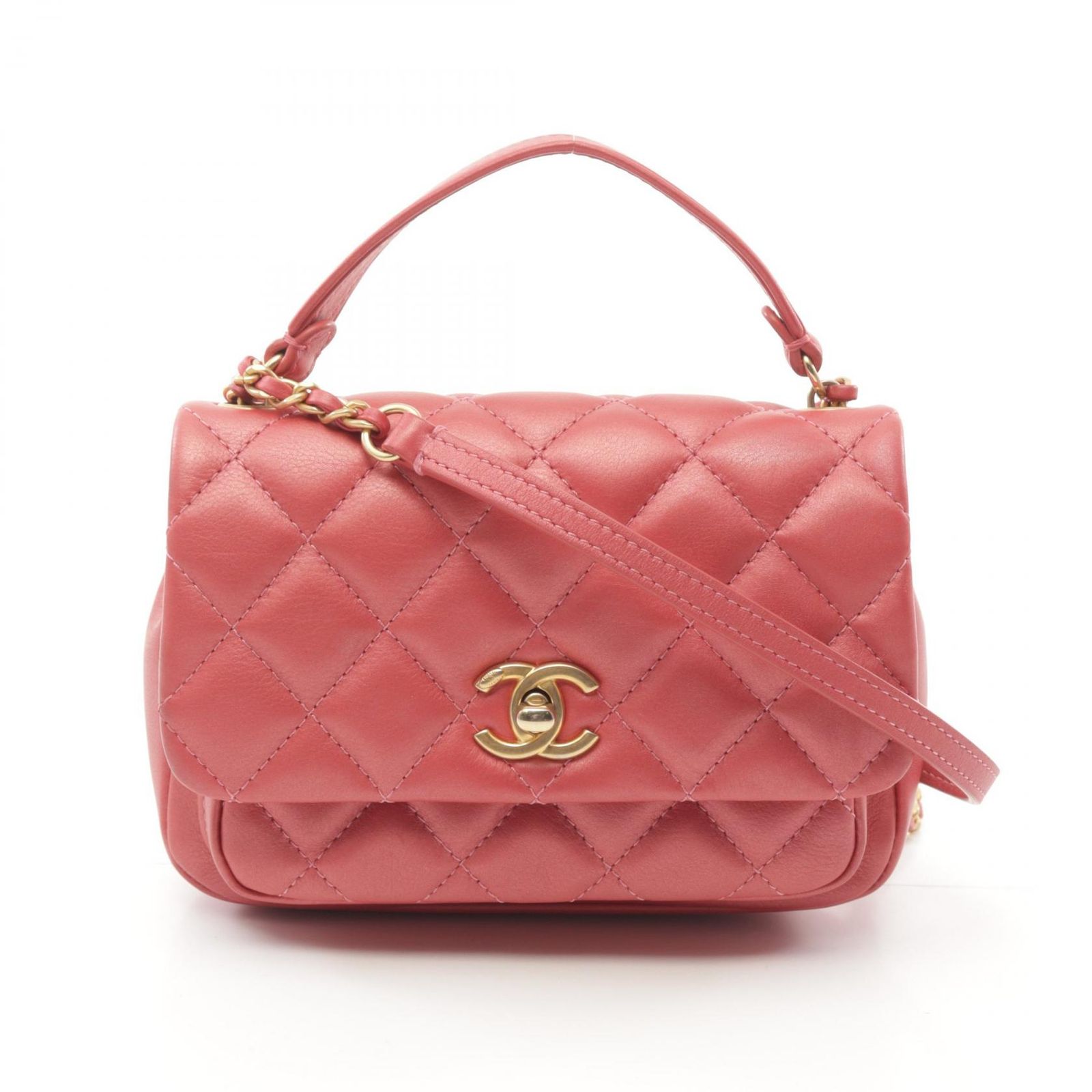 CHANEL ミニマトラッセ 楽天市場】シャネル CHANEL ラムスキン ミニマトラッセ 2way トップ