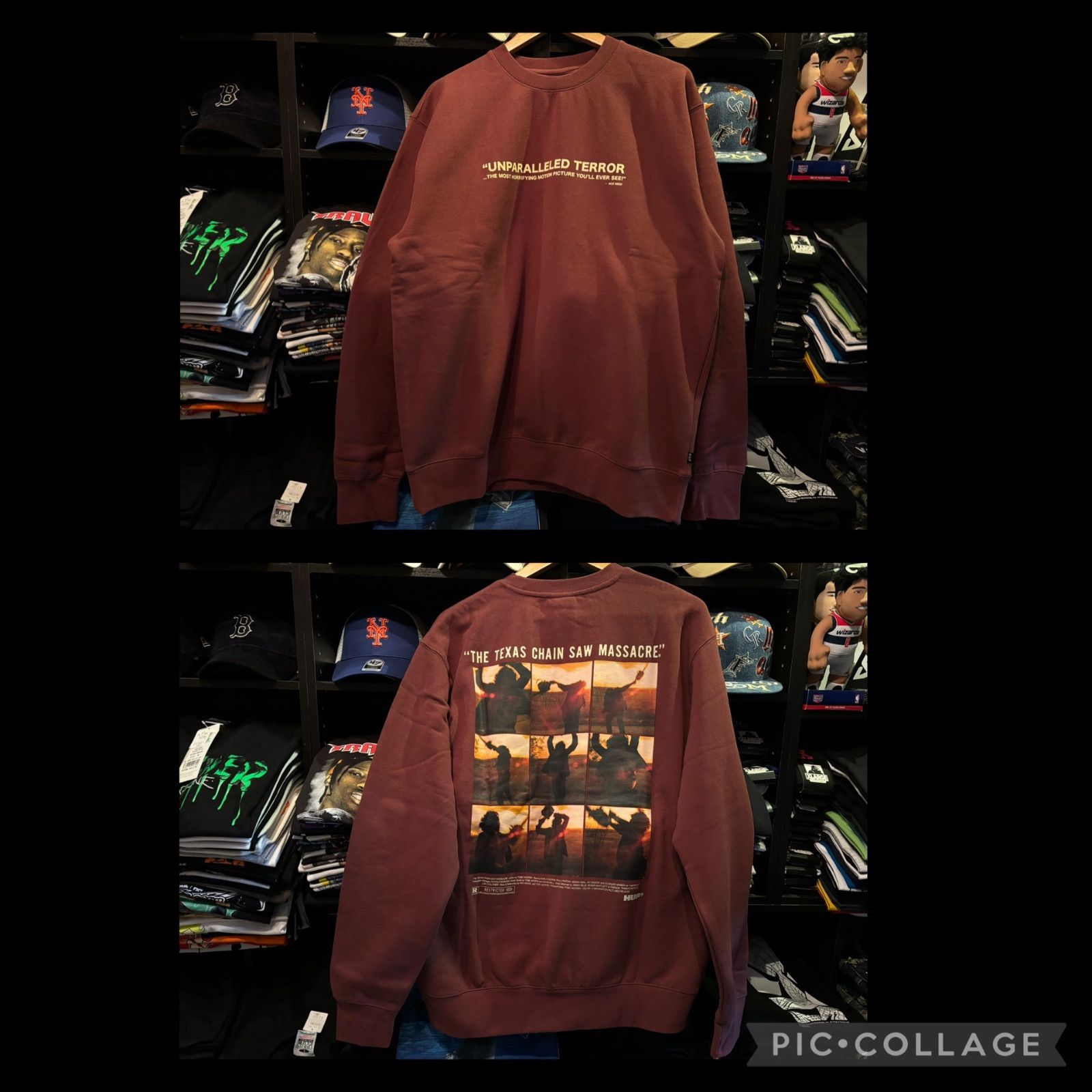 HUF X TEXAS CHAINSAW MASSACRE UNPARALLELED TERROR CREWNECK Lサイズ 