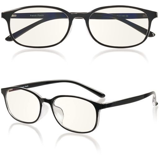 [ROTAKUMA]最新改良ブルーライトカットメガネPC眼鏡パソコン用JIS規格45%UVカット99.9%超軽量12gウェリントン型おしゃれ紫外線カットメンズレディースユニセックス度なし伊達めがねだてめがね