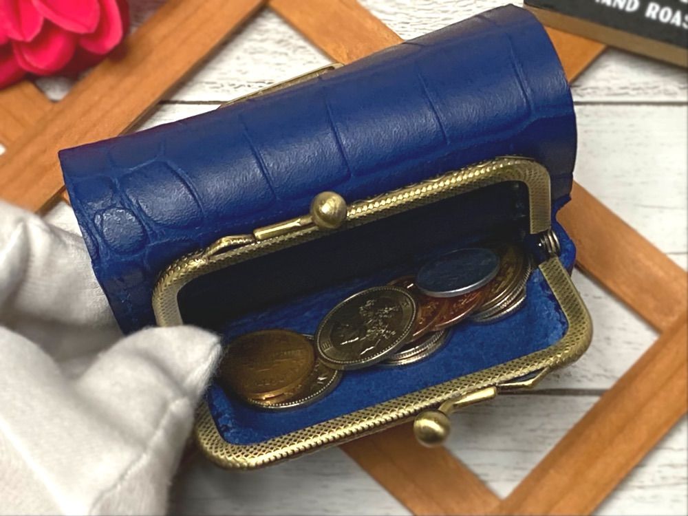 ❤【高級感×可愛い♪】大人オシャレながま口付き総本革ミニ財布