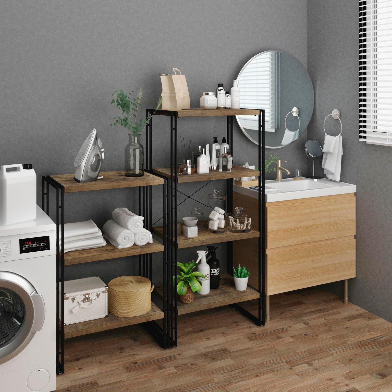 インテリア共和国 オープンシェルフ おしゃれ ラック 本棚 収納ラック 3段 幅62 × 奥行30 × 高さ90cm NEXPOTALLINN_EU