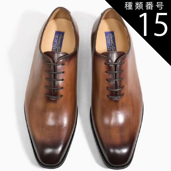 種類15：ブラウン/25.5cm ビジネスシューズ メンズ 本革 内羽根 ホールカット プレーントゥ アーモンドトゥ フォーマル ラグジュアリー マッケイ製法 牛皮レザー ヴィンテージ