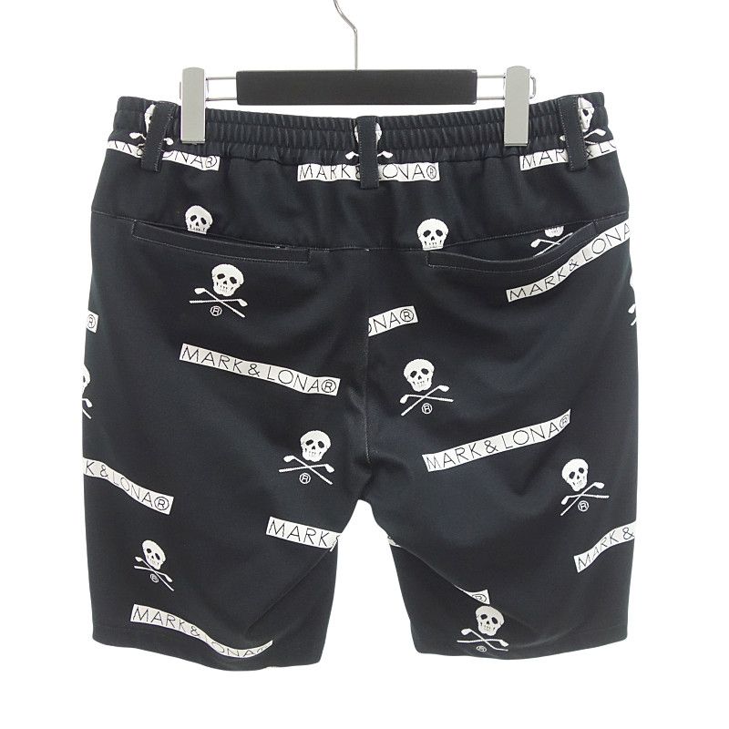 マークアンドロナ ゴルフ 24 SS PIXEL SHORTS オリジナルジャカード ショートパンツ ブラック サイズ メンズ48
