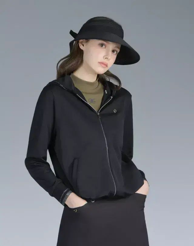 25SS 新規 レディース DAKS GOLF₍ダックス ゴルフ ロゴ ジャカード フード フーディー パーカー フルジップアップ ジャケット