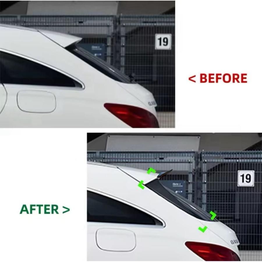 スポーティ全開♪ ベンツ カーボン ルック リアサイド スポイラー X117 CLA180 CLA250 CLA45 CLAクラス シューティングブレーク b12533