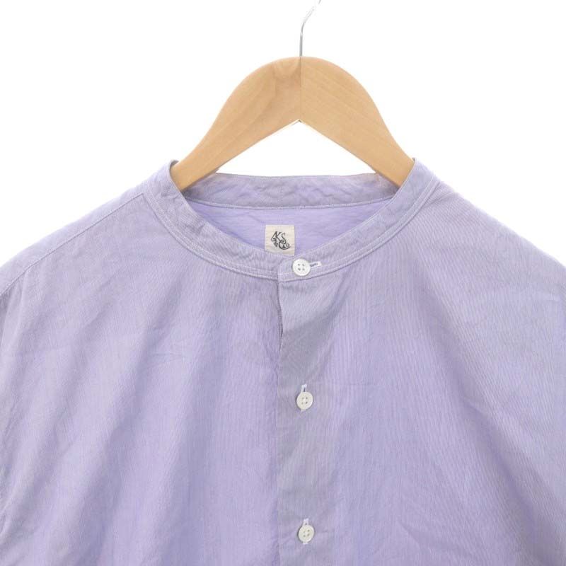 キャプテン サンシャイン KAPTAIN SUNSHINE 22SS Stand Collar Shirt スタンドカラーシャツ 長袖 前開き  シルク混 36 ライトパープル /DO ■OS