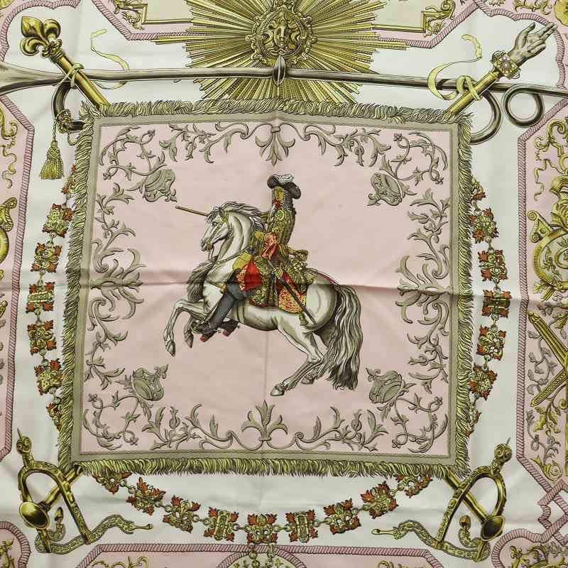 ✨美品✨ エルメス Hermes カレ90 スカーフ 白い馬に跨ったルイ14世 エルメス スカーフ カレ90 白い馬に乗ったルイ14世 SILK100