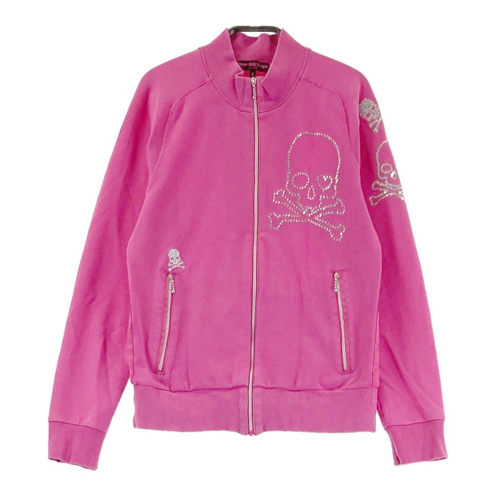 ダンスウィズドラゴン 青紫色ダウンジャケット スカル刺繍付き Dance