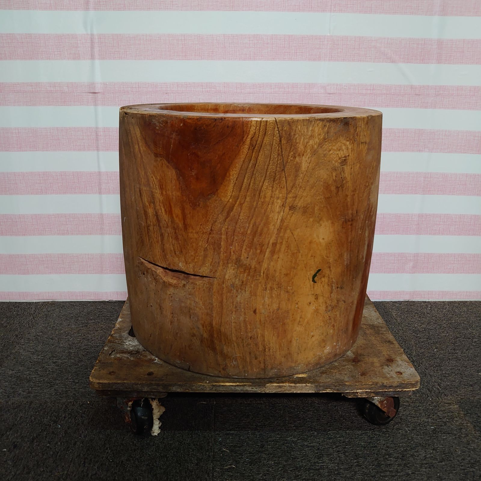 ? 餅つき 木製 正月 年中 行事 51×51×46cm 約67kg 格安売り切り 