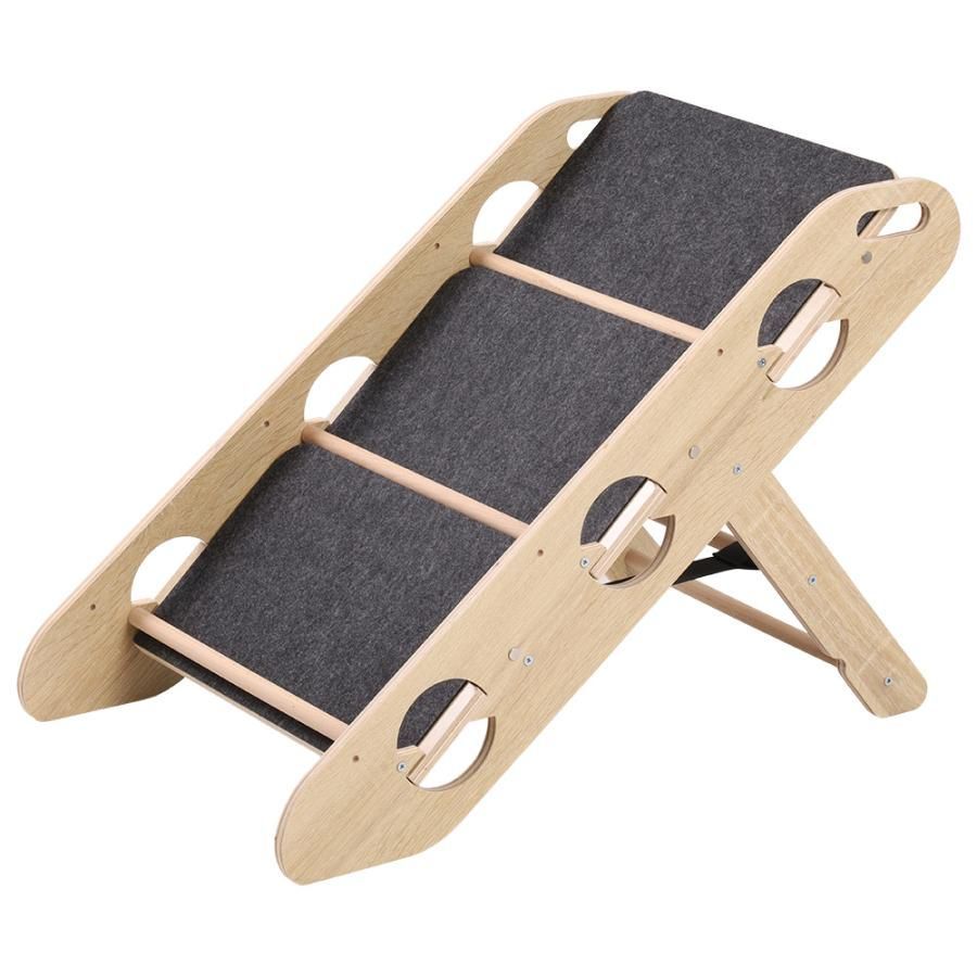 オーエフティー 木製2wayステップ スロープ 犬用介護用品 マホガニー色