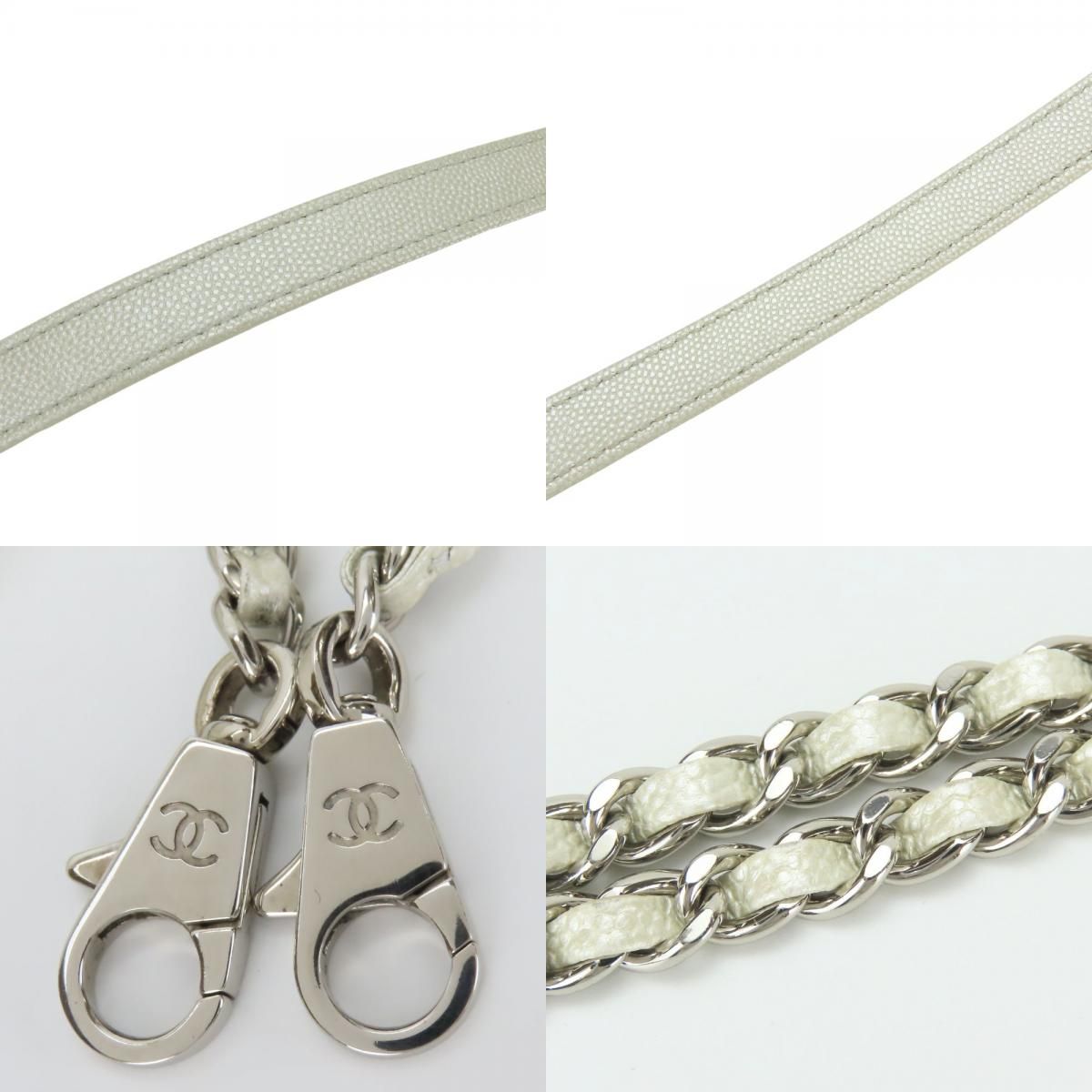 【中古】 シャネル ハンドバッグ ココハンドルXS ココマーク キャビアスキン パールホワイト シルバー系 シルバー金具 2WAY 肩掛け 28番台 Vステッチ チェーンショルダー レディース 女性 CHANEL 中古】 シャネル ハンドバッグ ココハンドルXS ココマーク キャビア