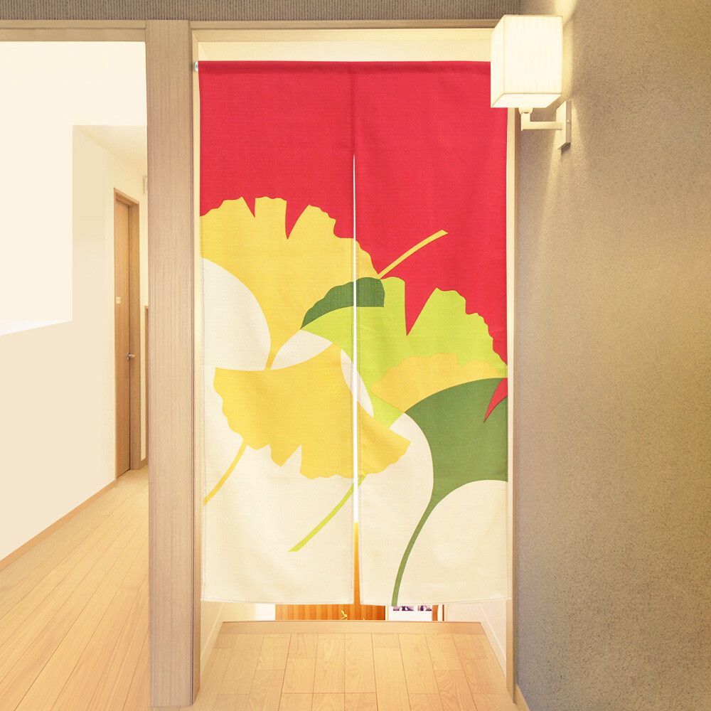 【匿名配送ネコポス 全国送料無料】のれん 85X150cm「銀杏」【日本製】暖簾 家紋 綿100％ 和風 目隠し 間仕切り タペストリー ポスター スタジオジブリ 千と千尋の神隠し ディズニー 和柄 和風