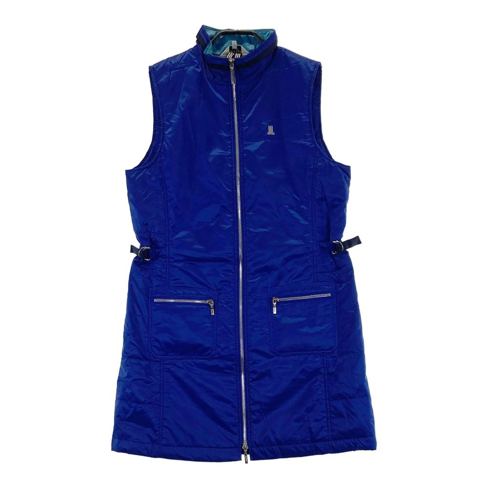 サイズ 40 LANVIN SPORT ランバン スポール ノースリーブ 中綿 ジップワンピース ブルー系 240101502704 ゴルフウェア レディース ストスト