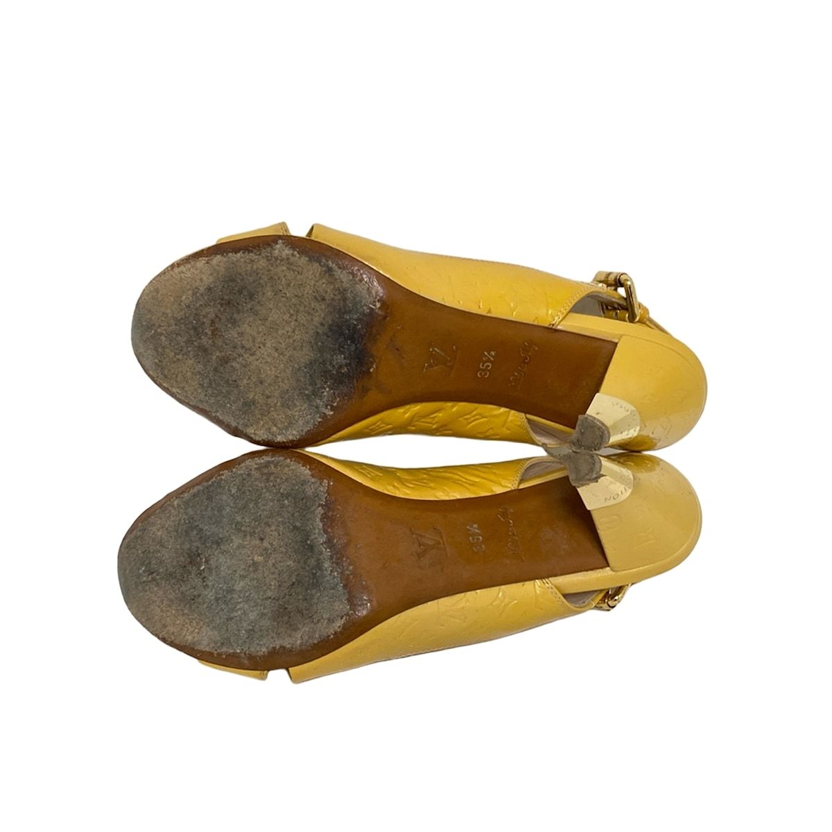 【極美品】ルイヴィトンLOUIS VUITTON イエロー ベージュ サンダル LOUIS VUITTON(ルイヴィトン) サンダル 35 1/2 レディース