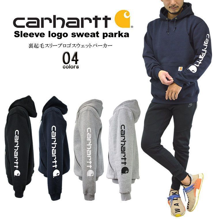 carhartt カーハート スリーブロゴスウェットパーカー Heather Gray